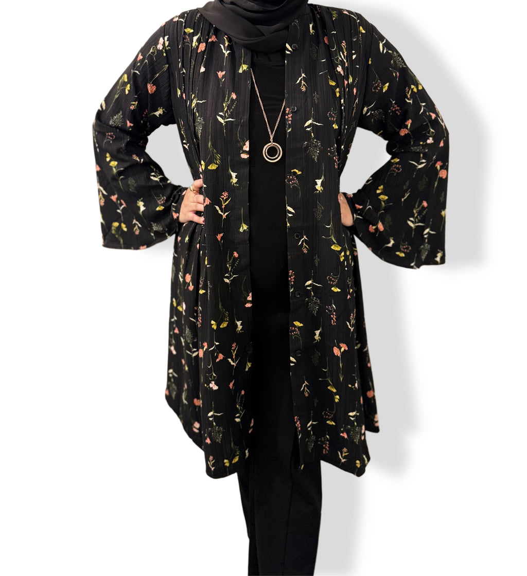 Floral Black Shrug