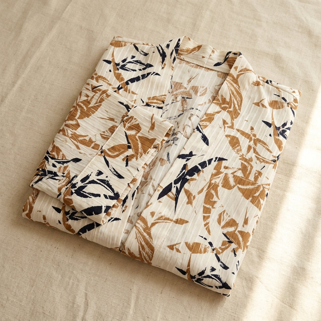 cream-leaf-kimono — folded