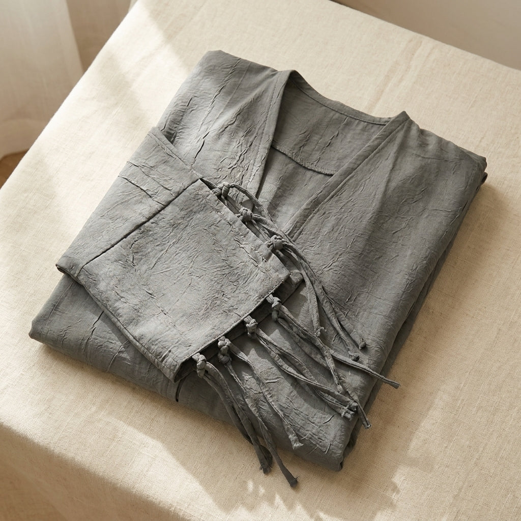 grey-tassel-abaya — folded