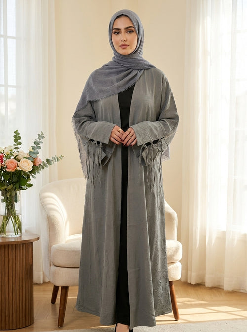 grey-tassel-abaya — lifestyle